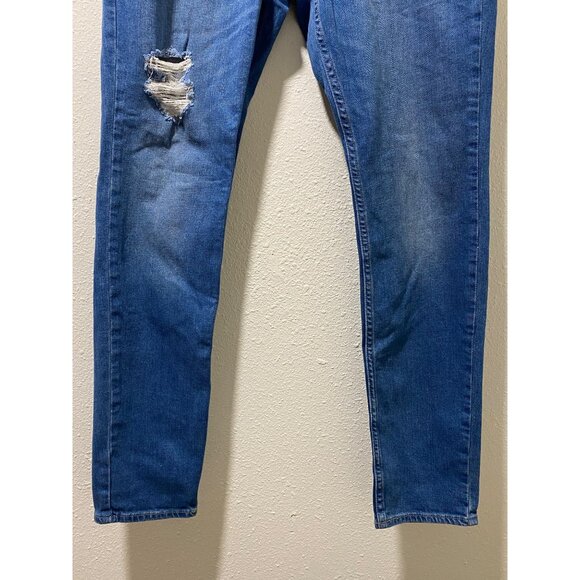 Hollister Epic Flex Super Skinny Jeans Mens 34x32 Blue Distressed Ripped - Picture 4 of 14